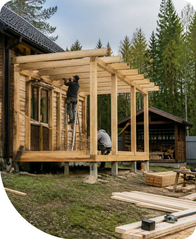 Строительство пристроек и построек на участке в Белой Калитве